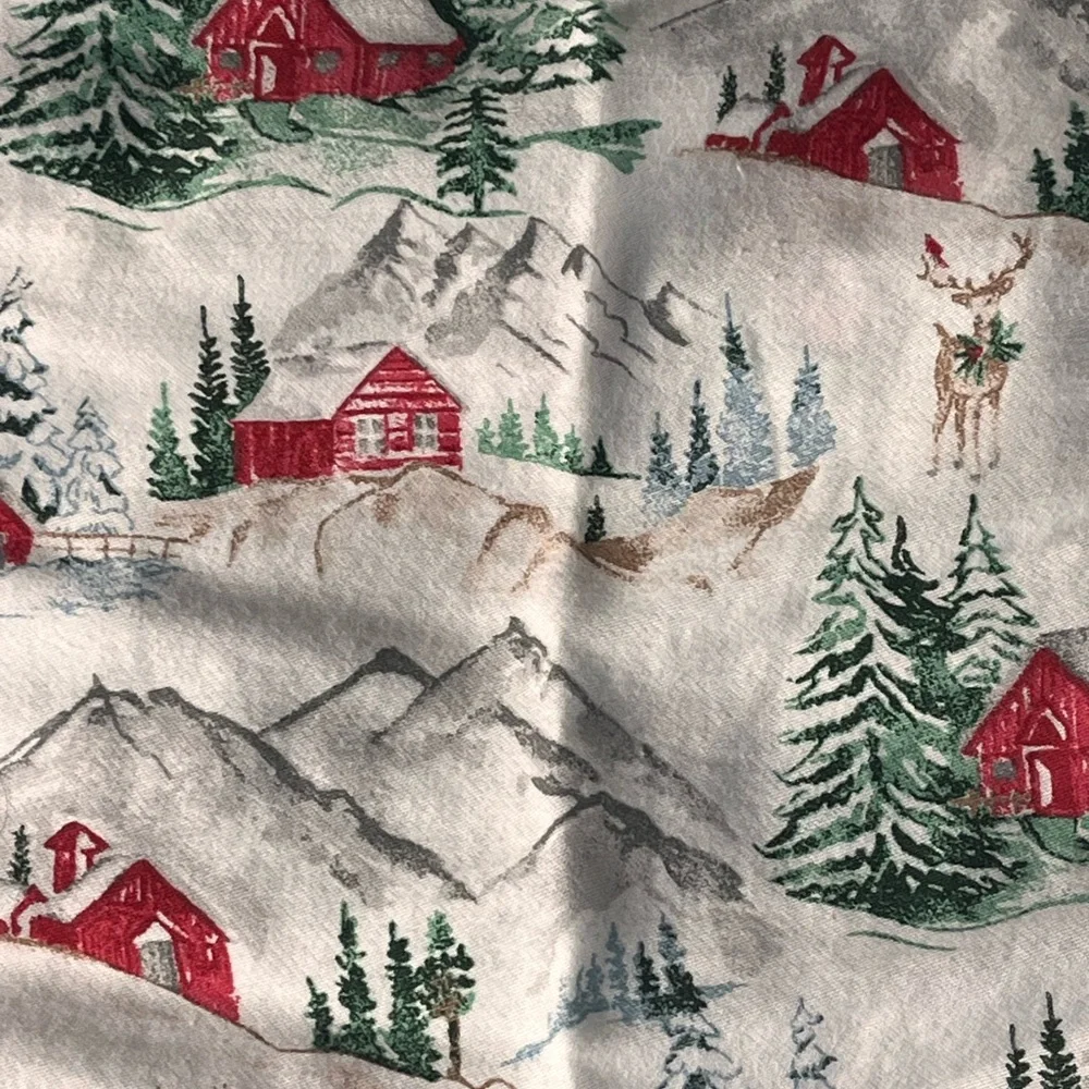 Charter club holiday winter village 100% cotton sheet set full size